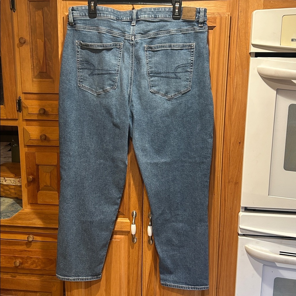 AE stretch jeans high waisted ankle straight jean. - Picture 4 of 8